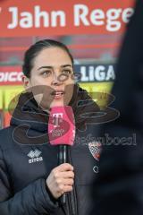 3. Liga; SSV Jahn Regensburg - FC Ingolstadt 04; Interview vor dem Spiel Cheftrainerin Sabrina Wittmann (FCI)