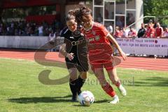 2. Fußball-Liga - Frauen - Saison 2022/2023 - FC Ingolstadt 04 - FCB München II - Andrea Heigl (Nr.5 - FCI Frauen) - Weixler Sophia rot München - Foto: Meyer Jürgen