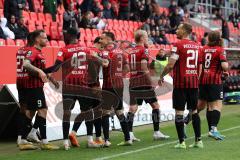 3.Liga - Saison 2022/2023 - FC Ingolstadt 04 -  MSV Duisburg - Der 2:0 Führungstreffer durch Patrick Schmidt (Nr.9 - FCI) - jubel - Foto: Meyer Jürgen