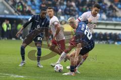 3. Liga - Saison 2025/26 - Waldhof Mannheim  -  FC Ingolstadt 04 - Carlsen Frederic Bennedsgaard (Nr.8 - FC Ingolstadt 04) - Janne Sietan (Nr.22 - Waldhof Mannheim) - Foto: Meyer Jürgen