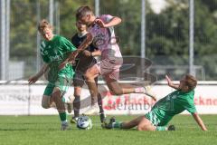Bezirksliga - Saison 2025/26- TSV Gaimersheim - SVA Palzing - Dennis Hüttinger (Nr.7 - TSV Gaimersheim) - Tobias Wirth grün Palzing  rechts - Michael Tafelmaier grün Palzing #23 - Foto: Meyer Jürgen