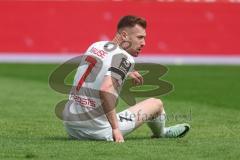 3. Liga - Saison 2023/24 - Rot-Weiss Essen - FC Ingolstadt 04 -  - Jannik Mause (Nr.7 - FCI) am Boden nach einer vergebenen Torchance - XXXXX - Foto: Meyer Jürgen