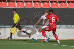 Toto Pokal - Saison 2022/2023 - FC Ingolstadt 04 - Türkspor Augsburg -  Maximilian  Neuberger (Nr.38 - FCI) - Daniel Biermann (Nr.6 - Türkspor Augsburg) - Foto: Meyer Jürgen