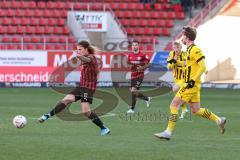 3. Liga; FC Ingolstadt 04 - Borussia Dortmund II; Tim Civeja (8, FCI) Pohlmann Ole ( BVB2)