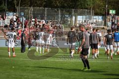 3. Liga - Saison 2026/27 - Victoria Köln - FC Ingolstadt 04  -  Das Spiel ist aus - Enttäuschte Gesichter  - Die Mannschaft geht auf die Fans zu - Foto: Meyer Jürgen