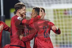 3. Liga; SSV Ulm - FC Ingolstadt 04; Tor Jubel Treffer 0:1 Julian Kügel (29, FCI) Marcel Costly (22, FCI)