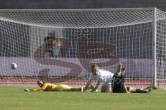 2. Fußball-Liga - Frauen - Saison 2023/2024 - FC Ingolstadt 04 - SV Meppen - Der 1:0 Führungstreffer durch Reininger Pija (Nr.21 - FCI Frauen) - jubel - Schulte Sarah weiss Meppen -Sieger Laura Torwart Meppen -  - Foto: Meyer Jürgen