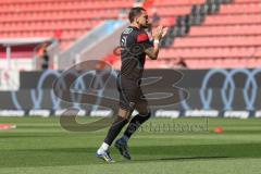 3. Liga - Saison 2024/25 - FC Ingolstadt 04 - SV Wehen Wiesbaden - Die Spieler kommen zum warm machen auf den Rasen - Pascal Testroet (Nr.37 - FCI) - XXXXX - Foto: Meyer Jürgen