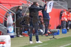 3.Liga - Saison 2022/2023 - FC Ingolstadt 04 -  - FC Freiburg II - Cheftrainer Guerino Capretti  (FCI) - beim 0:1 Führungstreffer von Freiburg -  Foto: Meyer Jürgen