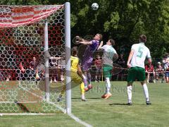 Testspiel - Saison 2026/27 - VFB Eichstätt - FC Ingolstadt 04 - Torwart Daniel Martin (Nr.1 - VFB Eichstätt) - Lars Lokotsch (Nr.13 - FCI) - Jens Schüler (Nr.38 - VFB Eichstätt) - Foto: Meyer Jürgen