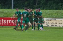 BZL - Bezirksliga Oberbayern Nord - Saison 2021/22 - SV Manching - SV Dornach - Schmidt Tim grün Manching trifft zum 1:0 Führungstreffer - jubel - Foto: Jürgen Meyer