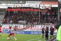 3. Liga - Saison 2025/26 - SV Wehen/Wiesbaden - FC Ingolstadt 04  -  mitgereiste Fans - Banner - choreo - XXXXX - Foto: Meyer Jürgen