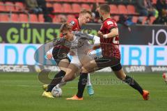 3.Liga - Saison 2022/2023 - FC Ingolstadt 04 -  - FC Freiburg II - David Kopacz (Nr.29 - FCI) - Maximilian  Neuberger (Nr.38 - FCI) - Foto: Meyer Jürgen