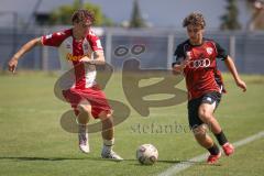 A-Junioren Bundesliga  - Saison 2026/27 - A-Junioren - FC Ingolstadt 04 - Jahn Regensburg - Thomas Sadler rot FCI - Florian Fischer weiss Regensburg - Foto: Meyer Jürgen