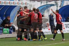 3. Liga - Hansa Rostock - FC Ingolstadt 04 - Tor JUbel um ‚f7#Filip Bilbija (35, FCI) Stefan Kutschke (30, FCI)