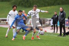 Toto Pokal; Halbfinale; FV Illertissen - FC Ingolstadt 04; Zweikampf Kampf um den Ball Benjamin Kanuric (8, FCI) #Emir Sejdovic (25 FVI) Leon Guwara (6, FCI)