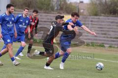 Bayernliga Nord - Saison 2024/25 - FC Ingolstadt 04 II - Würzburger FV 04 - Gül Emre (Nr.10 - FCI U21)  - Schäffer Simon rechts blau Würzburg - Foto: Meyer Jürgen