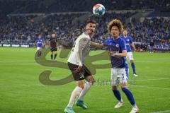 2.BL; FC Schalke 04 - FC Ingolstadt 04; Stefan Kutschke (30, FCI) Itakura Ko (3 S04)