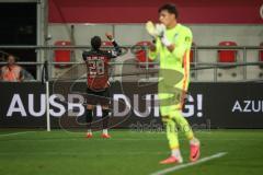 3. Liga - Saison 2026/27 - FC Ingolstadt 04 - TSG Hoffenheim II - Nishan Velupillay (Nr.28 - FCI) mit dem 1:0 Führungstreffer - jubel - Foto: Meyer Jürgen