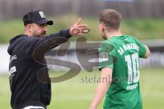 Landesliga - Saison 2024/25 - SV Manching - FC Kempten - Trainer Serkan Demir (SV Manching) - Sebastian Graßl (Nr.10 - SV Manching) - Foto: Meyer Jürgen