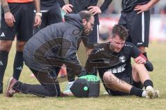 Bezirksliga - Saison 2024/25- TSV Gaimersheim - FC Aschheim - Dennis Hüttinger (Nr.7 - TSV Gaimersheim) verletzt am Boden und muss ausgewechselt werden - XXXXX - Foto: Meyer Jürgen