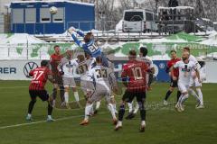 3.Liga - Saison 2022/2023 - SV 07 Elversberg - FC Ingolstadt 04 - Torwart Nicolas  Kristof (Nr.20 - SV Elversberg) - Nikola Stevanovic (Nr.15 - FCI) - Foto: Meyer Jürgen
