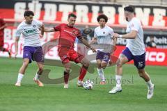 3. Liga; FC Ingolstadt 04 - Erzgebirge Aue; Max Besuschkow (17, FCI) Simnica Luan (5 Aue) Fabisch Jonah (20 Aue) Malone Ryan (16 Aue)