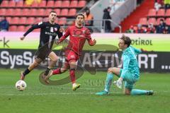 3. Liga; FC Ingolstadt 04 - TSV Havelse; Yann Sturm (7, FCI) Flanke zu Marcel Costly (22, FCI) Torwart Opitz Tom (1 TSV) danach Tor 3:1