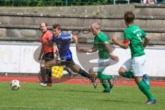 Sparkassenpokal - DJK Ingolstadt - FC Gerolfing - Fabian Kuppe blau DJK Ingolstadt - Markus Abele grün Gerolfing - Foto: Jürgen Meyer