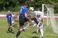 Kreisliga - Saison 2022/2023 - DJK Ingolstadt - SV Sandersdorf - Florian Dormeier weiss DJK Ing - Michael Detling blau Sandersdorf - Foto: Meyer Jürgen