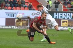 3.Liga - Saison 2022/2023 - FC Ingolstadt 04 -  - FC Freiburg II - David Kopacz (Nr.29 - FCI) - Philipp Treu (Nr.2 - SC Freiburg II) - Foto: Meyer Jürgen