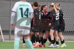 2. Bundesliga Frauen - Saison 2025/26 - FC Ingolstadt 04 Frauen - SG Andernach - Der 1:1 Ausgleichstreffer durch Katharina Reikersdorfer (Nr.20 - FC Ingolstadt Frauen I) - jubel - XXXXX - Foto: Meyer Jürgen