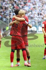 3. Liga; MSV Duisburg - FC Ingolstadt 04; Tor Jubel Treffer 0:1 durch Davide Sekulovic (33, FCI) Max Plath (14 FCI)