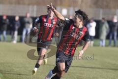 *** A-Junioren Bundesliga  - Saison 2025/26 - FC Ingolstadt 04 - SpVgg Greuther Fürth - Polat Arel schwarz FCI mit dem 2:1 Führungstreffer - jubel  XXXXX - Foto: Meyer Jürgen