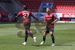 3. Liga; FC Ingolstadt 04 - SV Elversberg; Tor Jubel Treffer Moussa Doumbouya (27, FCI) Marcel Costly (22, FCI)