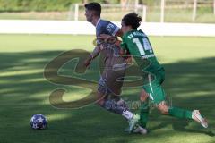 Totopokal- Saison 2023/2024 - SV Manching  - VFB Eichstätt - Selim Akdeniz (Nr.14 - SV Manching) - Zimmermann Johannis grau Eichstätt - Foto: Meyer Jürgen