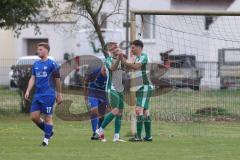 Kreisklasse - Saison 2024/25- TSV Großmehring - FC Geisenfeld - Der 2:2 Ausgleichstreffer durch Lukas Kellermann grün Geisenfeld - jubel - Foto: Meyer Jürgen