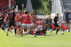 3. Liga - Saison 2025/26 - Energie Cottbus - FC Ingolstadt 04  - Lukas Fröde (Nr.34 - FC Ingolstadt 04) - Simon Lorenz (Nr.32 - FC Ingolstadt 04) - Jonas Scholz (Nr.15 - FC Ingolstadt 04) - Foto: Meyer Jürgen