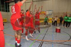 Lotto - Hallen - Bayerncup - Oberbayern -  Saison 2022/2023  - FC Fatih Ing - FC Penzberg - Finale - 1:0 - Jubel - Die Mannschaft Fatih Ingolstadt nach dem Schlusspfiff - Foto: Meyer Jürgen