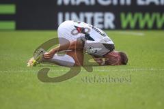 3. Liga - Saison 2026/27 - SC Sonnenhof Großaspach - FC Ingolstadt 04 - Yannick Deichmann (Nr.20 - FCI) verletzt am Boden - XXXXX - Foto: Meyer Jürgen