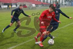 Bayernliga Süd - Saison 2021/2022 - FC Ingolstadt 04 II - TSV 1860 München II - Senger Michael (#21 FCI) - Gresler Maxim #3 blau München - Foto: Meyer Jürgen