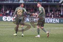 3. Liga; SC Verl - FC Ingolstadt 04; Tor Jubel Treffer 1:3 Benjamin Kanuric (8, FCI) Marcel Costly (22, FCI)
