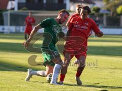 Landesliga - Saison 2026/27 - SV Manching - FC Memmingen II - Dzenis Seferovic (Nr.6 - SV Manching) - Geiger Felix rot Memmingen - Foto: Meyer Jürgen