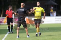 Kreisliga - Saison 2023/2024 - FC Gerolfing - FC Hitzhofen/Oberzell - Der 0:1 Führungstreffer durch Faruk Rencber gelb #6 Hitzhofen - Michael Olah Trainer Hitzhofen -  - jubel - Foto: Meyer Jürgen