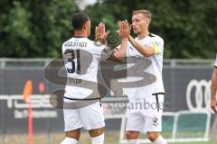 3. Liga; Testspiel; FC Ingolstadt 04 - TSV Rain/Lech, Tor Jubel Treffer Justin Butler (31, FCI) Tobias Schröck (21, FCI)