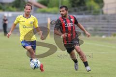 Bayernliga Nord - Saison 2024/25 - Freundschaftsspiel - FC Ingolstadt 04 II - FC Pipinsried - Benko Fabian gelb Pipinsried  - Muhammed Atak (Nr.2 - FCI U21) - Foto: Meyer Jürgen