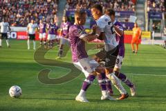 3.Liga - Saison 2022/2023 - VFL Osnabrück - FC Ingolstadt 04 - Marcel Costly (Nr.22 - FCI) - Florian Kleinhansl (Nr.3 - VFL Osnabrück) - Foto: Meyer Jürgen