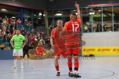 Lotto - Hallen - Bayerncup - Oberbayern -  Saison 2022/2023  - FC Fatih Ing - FC Penzberg - Finale - 1:0 - Deniz Sari rot Fatih trifft zum 1:0 Siegtreffer jubel - Foto: Meyer Jürgen