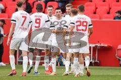 3. Liga; FC Ingolstadt 04 - SpVgg Unterhaching; Benjamin Kanuric (8, FCI) Tor Jubel Treffer 1:0 Daouda Beleme (9, FCI) Moritz Seiffert (23, FCI) Jannik Mause (7, FCI) Felix Keidel (43, FCI) David Kopacz (29, FCI)