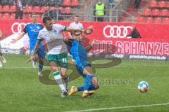 2.BL; FC Ingolstadt 04 - Werder Bremen, Patrick Schmidt (32, FCI) Torschuß, gestört von Veljkovic Milos (13 Bremen)